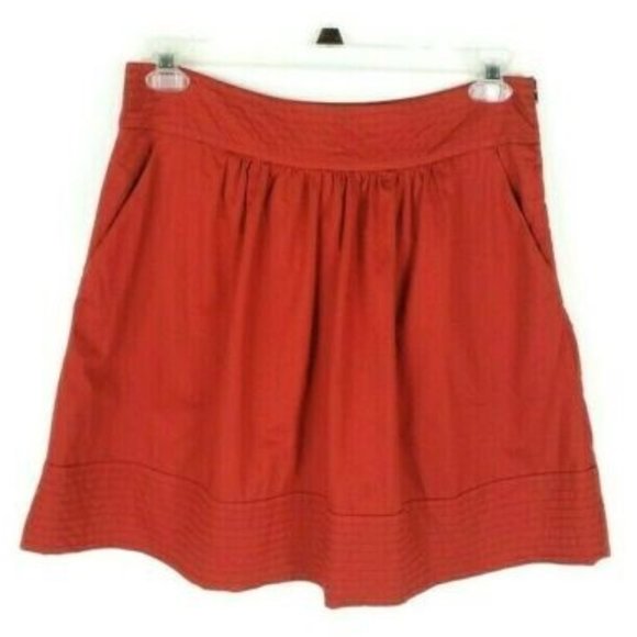 Odille Anthropologie Great Escape Burnt Orange Mini Skirt Women's Size 8P Petite - Picture 1 of 11